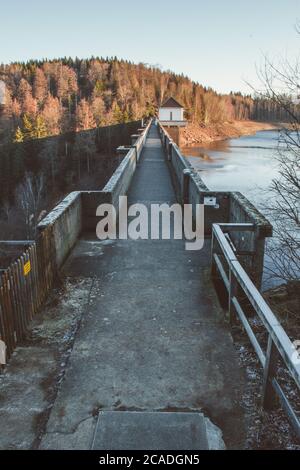 Blick auf den Eckerstausee, einem See im Nationalpark Harz, Deutschland Stockfoto