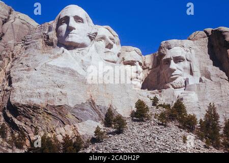 Mt. Rushmore Überblick über die vier Präsidenten Stockfoto