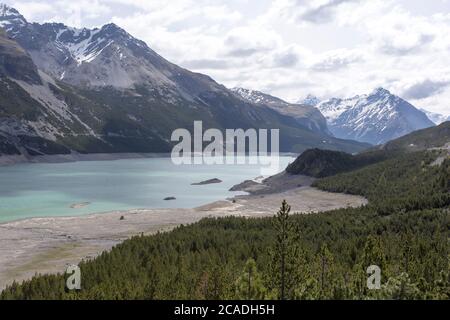 Landschaftsansicht der Cancano Seen in Italien Stockfoto