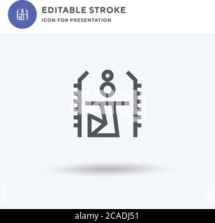 Heh-Symbolvektor, gefülltes flaches Zeichen, solides Piktogramm isoliert auf Weiß, Logo-Illustration. Heh Symbol für Präsentation. Stock Vektor