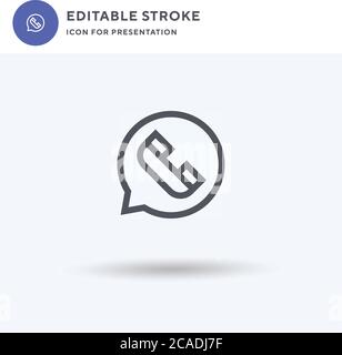 WhatsApp Icon Vektor, gefülltes flaches Zeichen, solides Piktogramm isoliert auf weiß, Logo Illustration. WhatsApp-Symbol für Präsentation. Stock Vektor