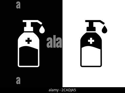 Flaches Vektorsymbol für Desinfektionsflasche für medizinische Apps und Websites Stock Vektor