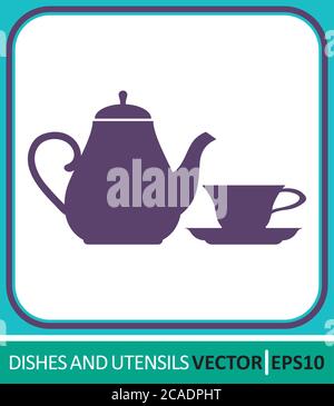Tee, Kaffee, heiße Getränke. Vektorsymbol. Einfache Vektordarstellung für Grafik und Webdesign. Stock Vektor