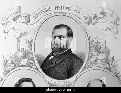 NICOLAS MARIA RIVERO (1814/1878) - ABOGADO Y POLITICO ESPAÑOL. Stockfoto