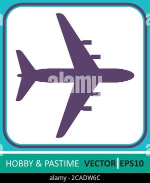Airliner, die Silhouette des Flugzeugs. Vektorsymbol. Einfache Vektordarstellung für Grafik und Webdesign. Stock Vektor