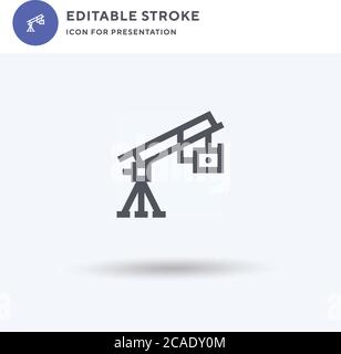 Kamerakrane Symbolvektor, gefülltes flaches Schild, solides Piktogramm isoliert auf weiß, Logo-Illustration. Kamerakrane-Symbol für die Präsentation. Stock Vektor