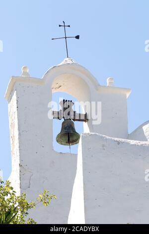 Kirche Santa Eularia, Santa Eulària des Riu, Ibiza, Balearen, Spanien Stockfoto