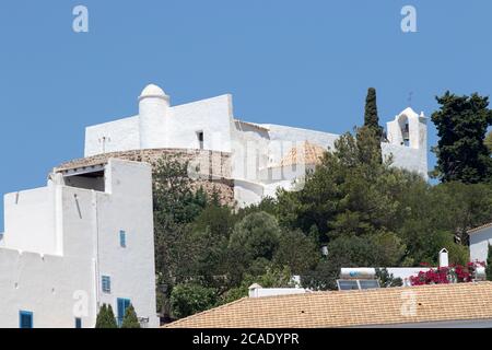 Kirche Santa Eularia, Santa Eulària des Riu, Ibiza, Balearen, Spanien Stockfoto