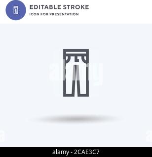 Jeans-Symbolvektor, gefülltes flaches Schild, solides Piktogramm isoliert auf Weiß, Logo-Illustration. Jeans-Ikone für die Präsentation. Stock Vektor