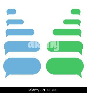Meldungsblasen gesetzt. Vorlage für leere Nachrichtenfelder in Vektorgrafik im flachen Stil Stock Vektor