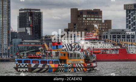 RRS Sir David Attenborough überquert zum ersten Mal den Fluss Mersey und liegt am Kreuzfahrtterminal Kredit Ian Fairbrother / Alamy Stock Photos Stockfoto