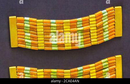 Ägypten, Kairo, Ägyptisches Museum, aus dem Grab von Neferuptah, Tochter von Amenemhat 3, Hawara: Armbänder. Stockfoto