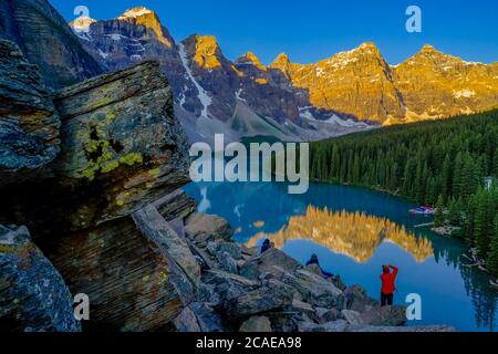 Moraine Lake, Banff National Park, Alberta Stockfoto