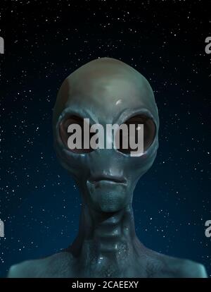 Alien, 3D-Illustration Stockfoto