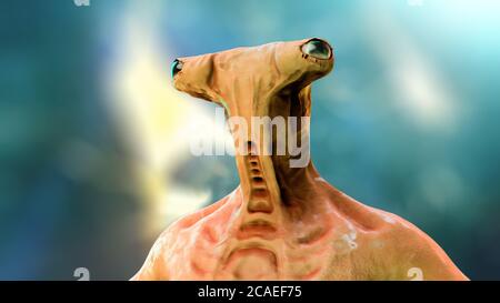 Alien Calfidon, 3D-Illustration Stockfoto