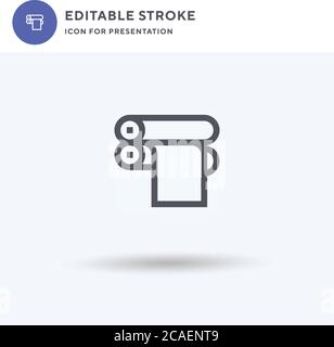 Druck Zylinder Symbolvektor, gefülltes flaches Zeichen, solides Piktogramm isoliert auf Weiß, Logo-Illustration. Druckzylinder-Symbol zur Präsentation. Stock Vektor