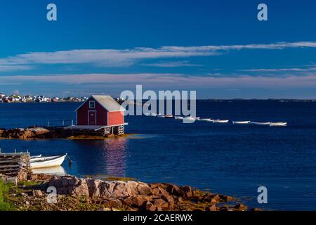 Harbour Buildings, Joe Batts Arm, Neufundland und Labrador NL, Kanada Stockfoto