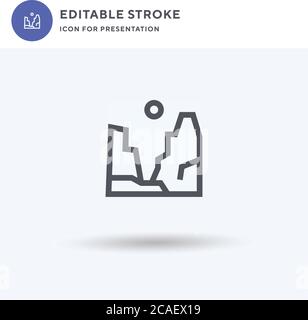 Canyon Icon Vektor, gefülltes flaches Schild, solides Piktogramm isoliert auf weiß, Logo Illustration. Canyon Symbol für Präsentation. Stock Vektor