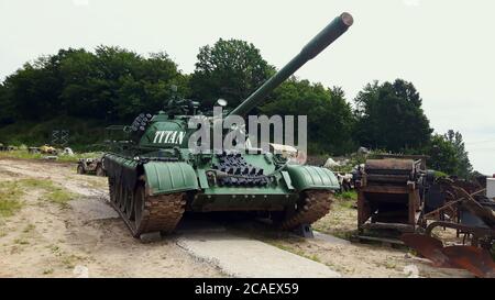 Der berüchtigte sowjetische Panzer T-55 Stockfoto