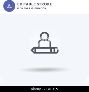 Bleistift-Symbol-Vektor, gefüllt flache Zeichen, solide Piktogramm isoliert auf weiß, Logo-Illustration. Bleistiftsymbol für die Präsentation. Stock Vektor