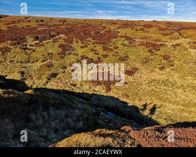 Zwei Schatten machen lustige Posen im englischen Hochland Stockfoto