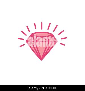 Diamant-Doodle-Symbol, Vektorgrafik Stock Vektor