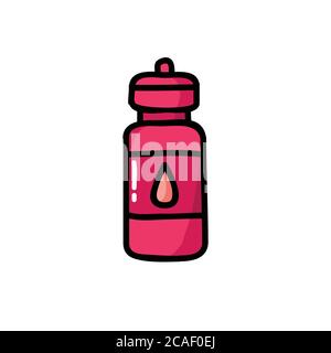 Sport Wasserflasche Doodle Symbol, Vektor-Farbe Illustration Stock Vektor