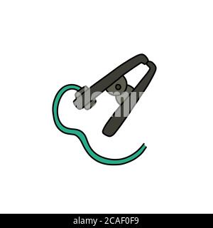 Erdungsklemme zum Schweißen Doodle Symbol, Vektor-Farbe Illustration Stock Vektor