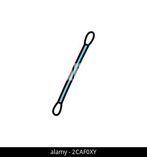 Wattestäbchen Doodle Symbol, Vektor-Farbe Illustration Stock Vektor