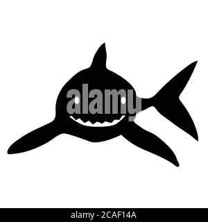 Shark Vektor Silhouetten auf weißem Hintergrund Stock Vektor