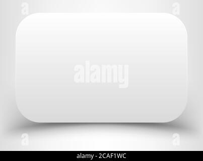 Weißes Rechteck mit abgerundeten Ecken Stock Vektor