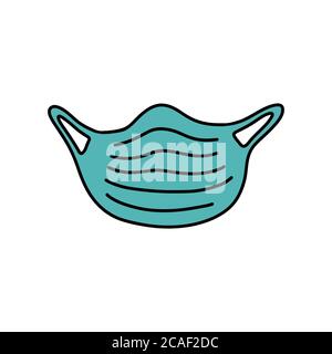 Medizinische Maske Doodle Symbol, Vektor-Illustration Stock Vektor