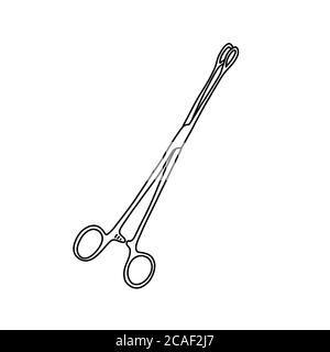 Schwammzange Doodle Symbol, Vektor-Linie Illustration Stock Vektor