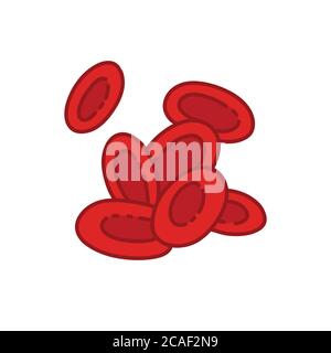 Rote Blutkörperchen Doodle Symbol, Vektor-Illustration Stock Vektor
