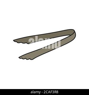 Eiszangen Doodle Symbol, Vektor-Farbe Illustration Stock Vektor