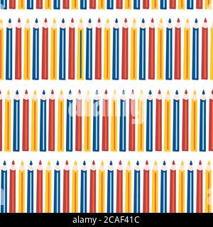 Bleistifte nahtlose Vektor-Muster für Kinder. Wiederholende Hintergrund für zurück zur Schule Dekor, Kinder, Stoff, Oberfläche Muster Design Stock Vektor