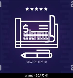 Scheckbuch Vektor-Symbol moderne Illustration Stock Vektor