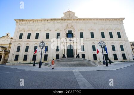 Auberge de Castille im Kastilien-Ort in Valletta, Malta. Stockfoto