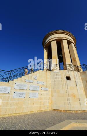 Das Belagerungsglocke Kriegsdenkmal in Valletta, Malta. Stockfoto