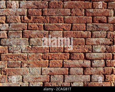 Alte rote Ziegelmauerwerk Nahaufnahme Hintergrund Stockfoto