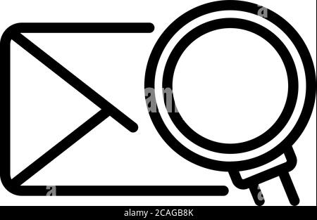 Mail-Symbol suchen, Gliederungsstil Stock Vektor