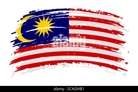 Malaysia Flagge in Grunge Pinselstrich, Vektor Stock Vektor