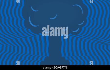 Vector Illustration. Atombombe explossion Hintergrund mit Kopie Raum und geometrischen Stil. Stock Vektor