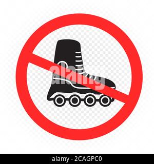 Rollschuh Verbot Schild Symbol Stock Vektor