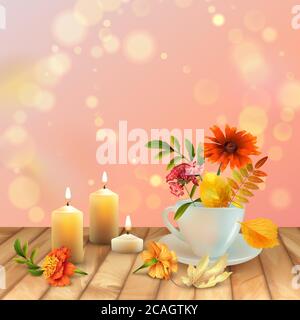 Hintergrund Mit Herbstblumen Stock Vektor