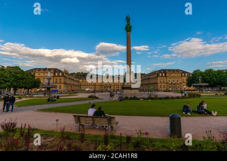 Neues Schloss oder Neues Schloss am Schlossplatz oder Schlossplatz in der Innenstadt, Stuttgart, Bundesland Baden-Württemberg, Süddeutschland, Europa Stockfoto