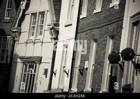 Gebäude auf einem Atreet in der Domstadt Durham, Grafschaft Durham, England. Stockfoto