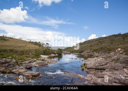 Casca D'anta Wasserfälle - Serra da Canastra Nationalpark - Minas Gerais - Brasilien Stockfoto