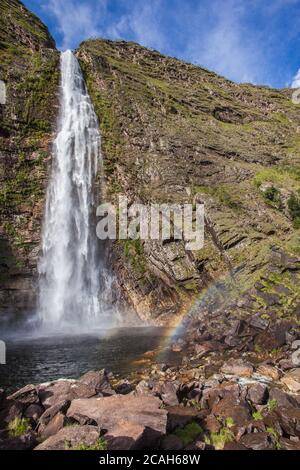 Casca D'anta Wasserfälle - Serra da Canastra Nationalpark - Minas Gerais - Brasilien Stockfoto