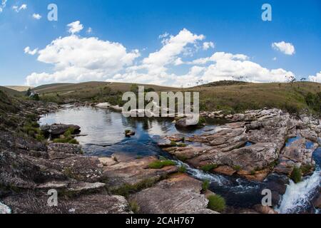 Casca D'anta Wasserfälle - Serra da Canastra Nationalpark - Minas Gerais - Brasilien Stockfoto